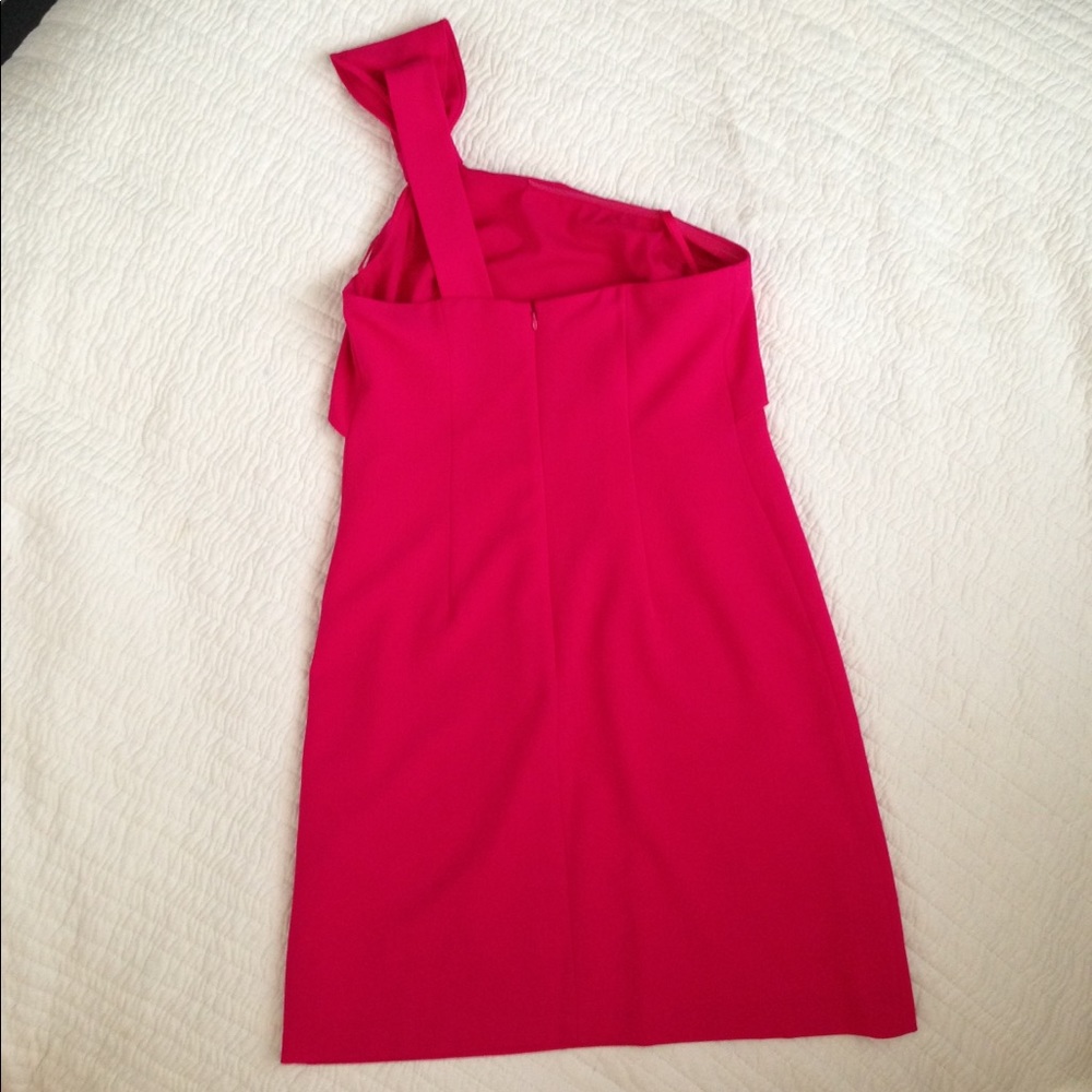 NEW Adrianna Papell One Shoulder Pink Work Dress - Picture 4 of 8
